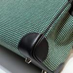 Hermes Birkin Bag togo Leather & Canvas Black Green