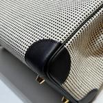 Hermes Birkin Bag togo Leather & Canvas Black White