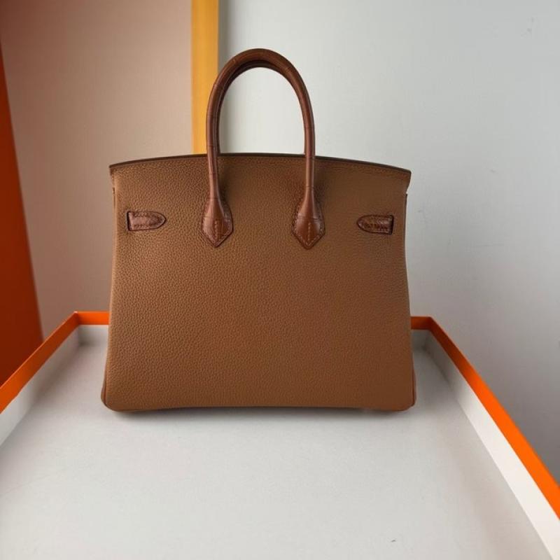 Hermes Birkin Bag togo Leather Nile Crocodile Warm Caramel Brown