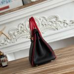 Hermes Birkin Bag Togo Leather Black Red