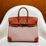 Hermes Birkin Bag togo Leather & Canvas Light Brown
