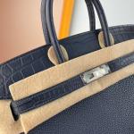 Hermes Birkin Bag togo Leather Nile Crocodile Navy Blue