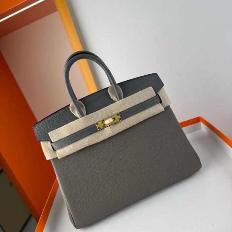 Hermes Birkin Bag togo Leather Nile Crocodile Slate Grey