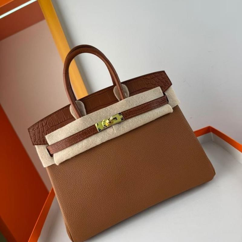 Hermes Birkin Bag togo Leather Nile Crocodile Warm Caramel Brown