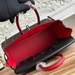 Hermes Birkin Bag Togo Leather Black Red