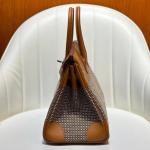 Hermes Birkin Bag togo Leather & Canvas Brown