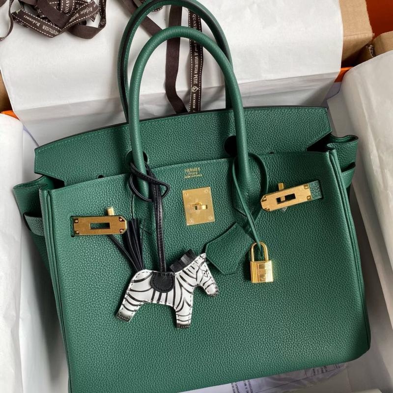 Hermes Birkin Togo Leather Bag Green